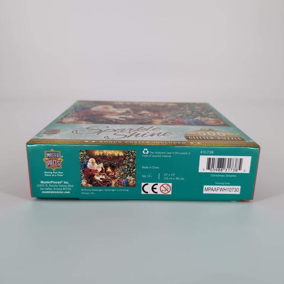 Master Pieces 500 Piece "Christmas Dreams" Glitter Jigsaw Puzzle & Poster - GUC - Picture 5 of 12